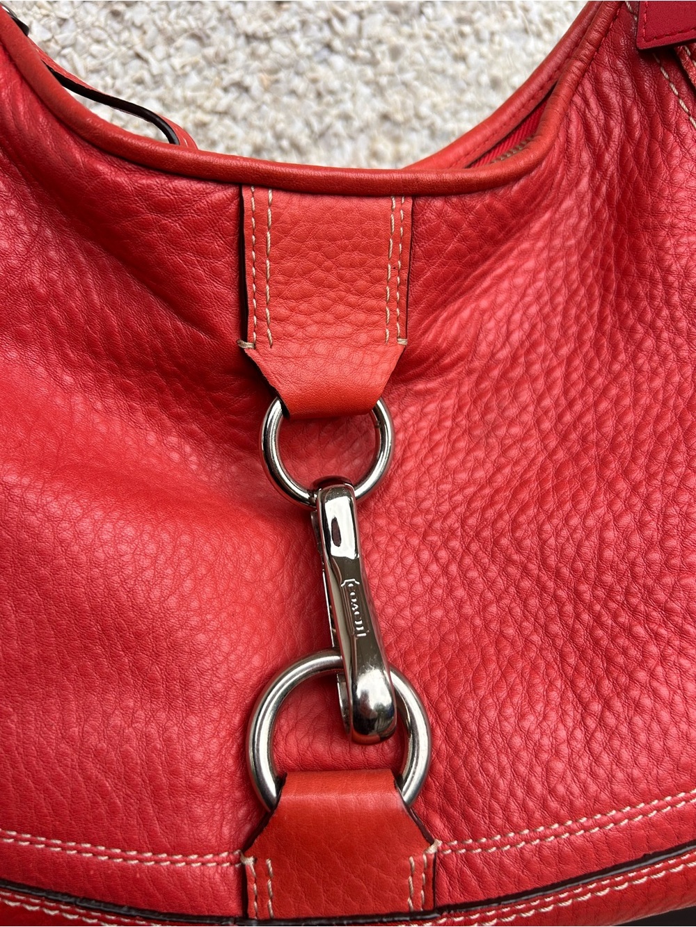 RARE Vintage Y2K 2000s Hamilton Clip Hobo Pebbled Leather Shoulder Purse. - Picture 3 of 15